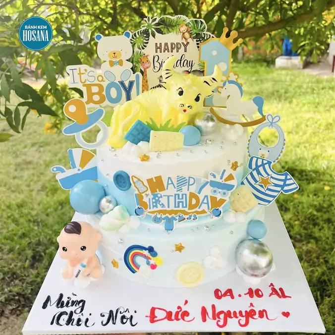 banh kem tao hinh con trau mau vang